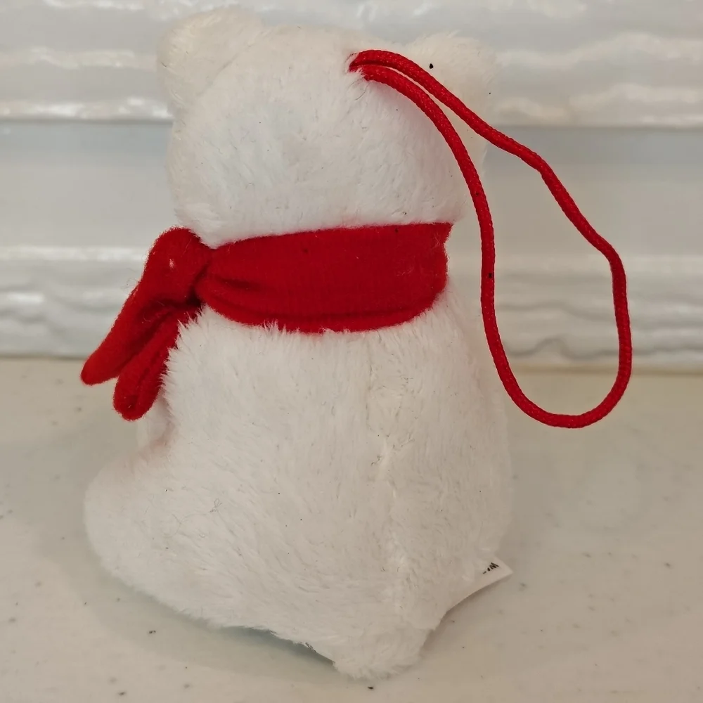 Coca Cola Polar Bear Ornament Plush~ CHRISTMAS HOLIDAY PARTY GIFT NOSTOLGIA - Picture 2 of 3